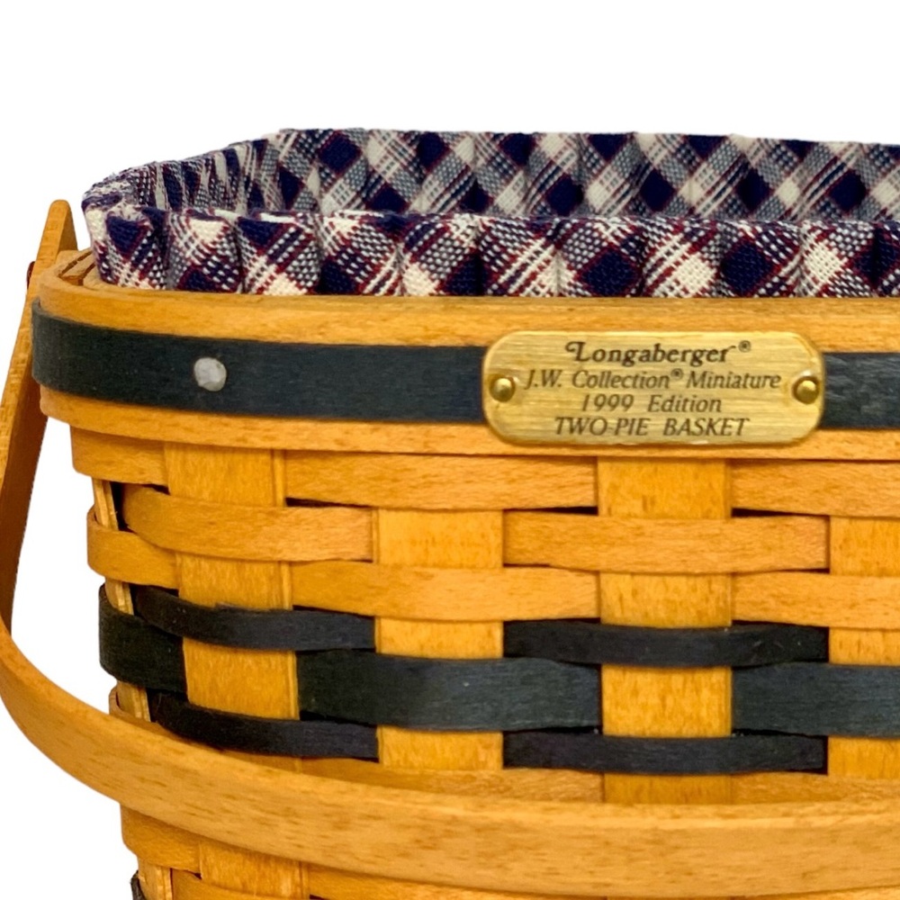 Longaberger 1999 J.W. Collection Miniature Mini Two-Pie Basket Combo - Picture 2 of 16